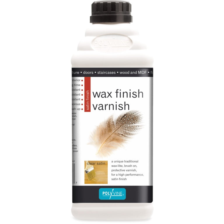 Polyvine Wax Finish Varnish Satin Finish 1 L Clear