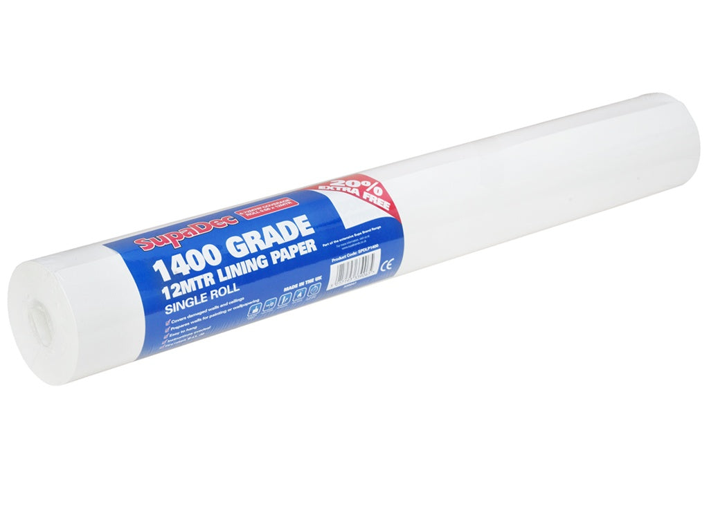 Supa Dec Lining Paper 1400 Grade 10m Plus 20% Free 6.72m2 Coverage