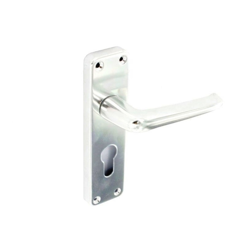 Securit Aluminium Euro Hadles Bright 1 Pair 150mm