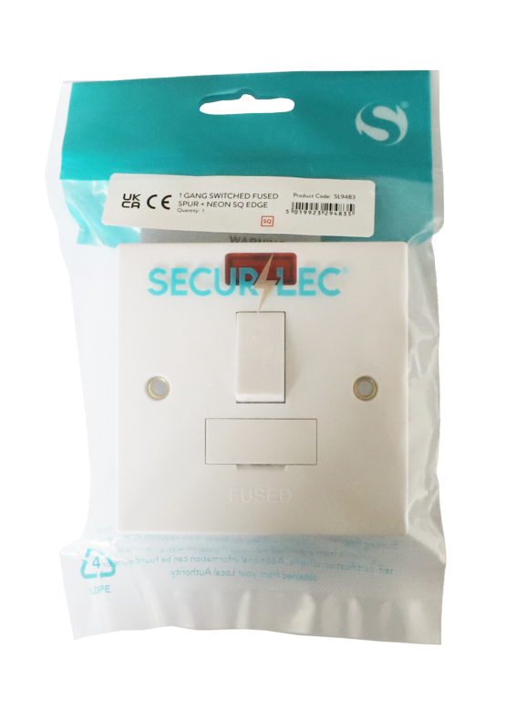 Securlec Square Edge 1 Gang Switched Fuse