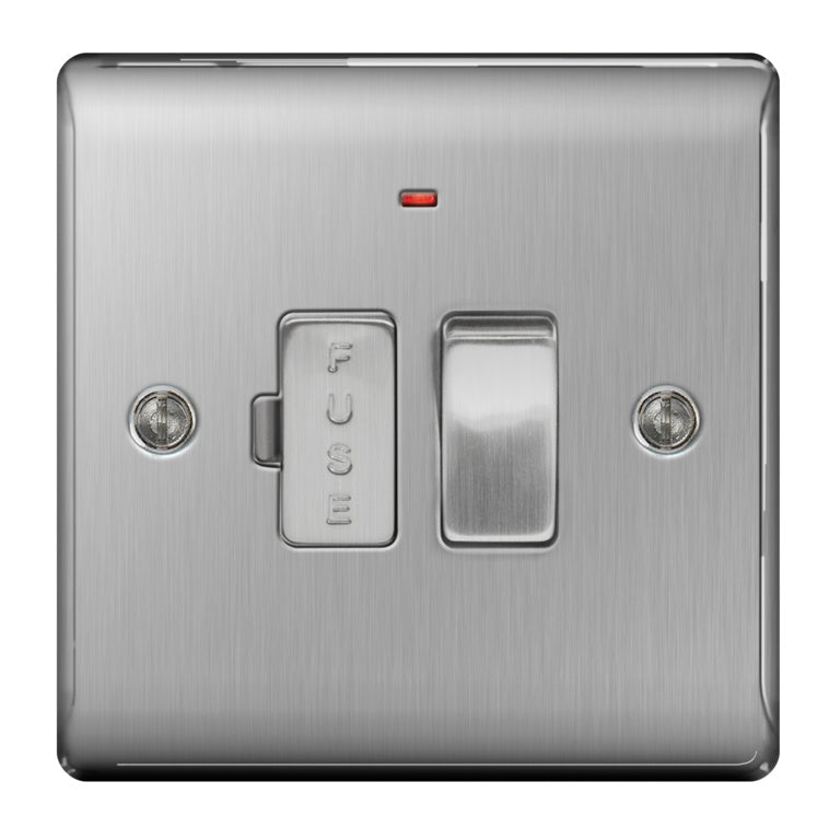 Bg Brushed Steel Switched Fused Connection Unit 13a