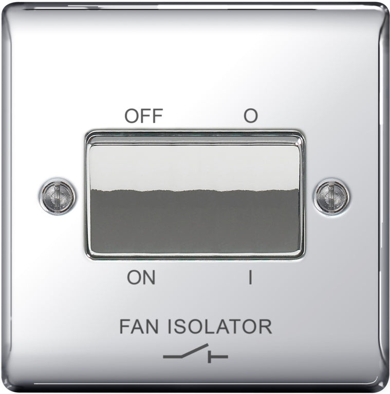 Bg 10ax Plate Switch 3 Pole Fan Isolater Chrome