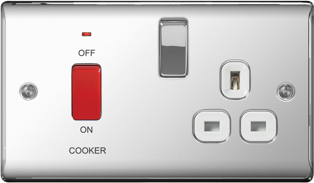 Bg Polished Chrome Dp Switch 13a Socket 45a