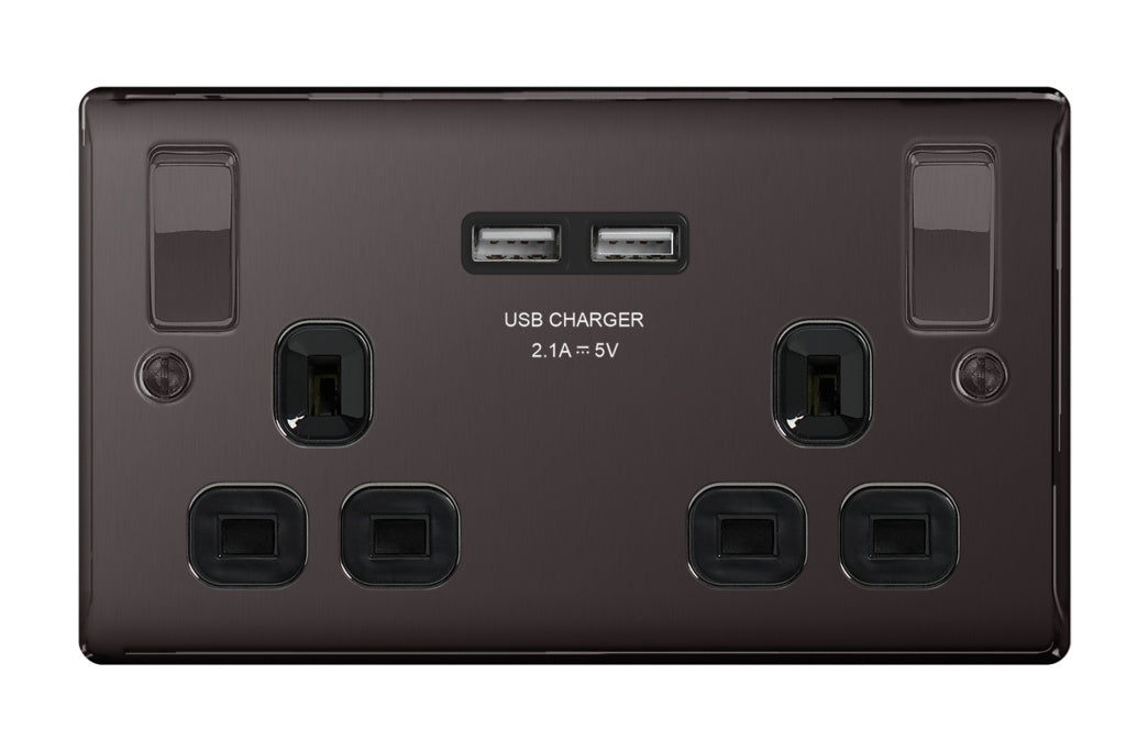 BG 13a 2 Gang Switch Socket & USB
