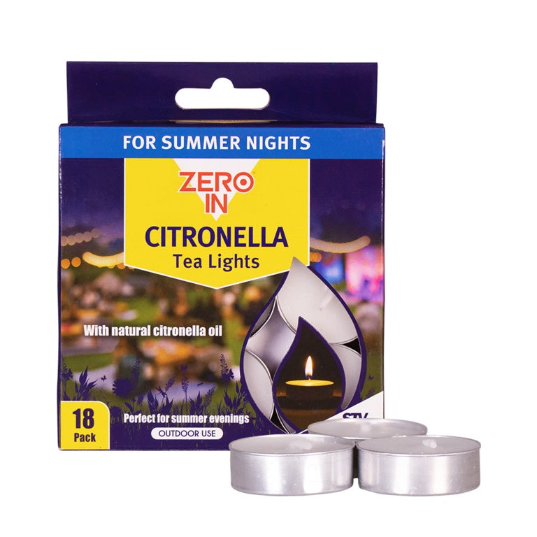 Zero In Citronella Tea Lights 18 Pack