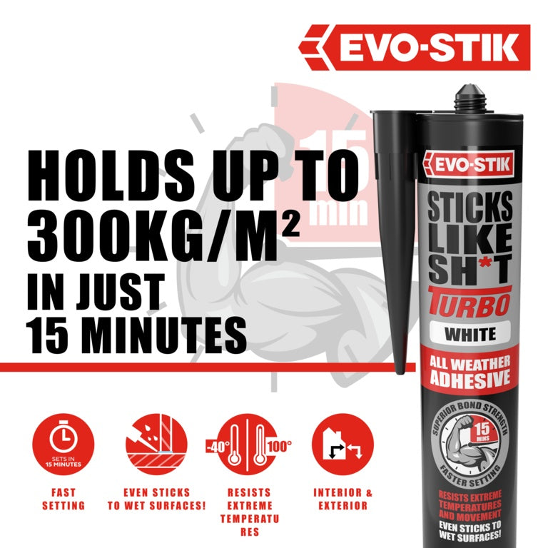Evo Stik Sticks Like Sh*T Turbo White 290ml