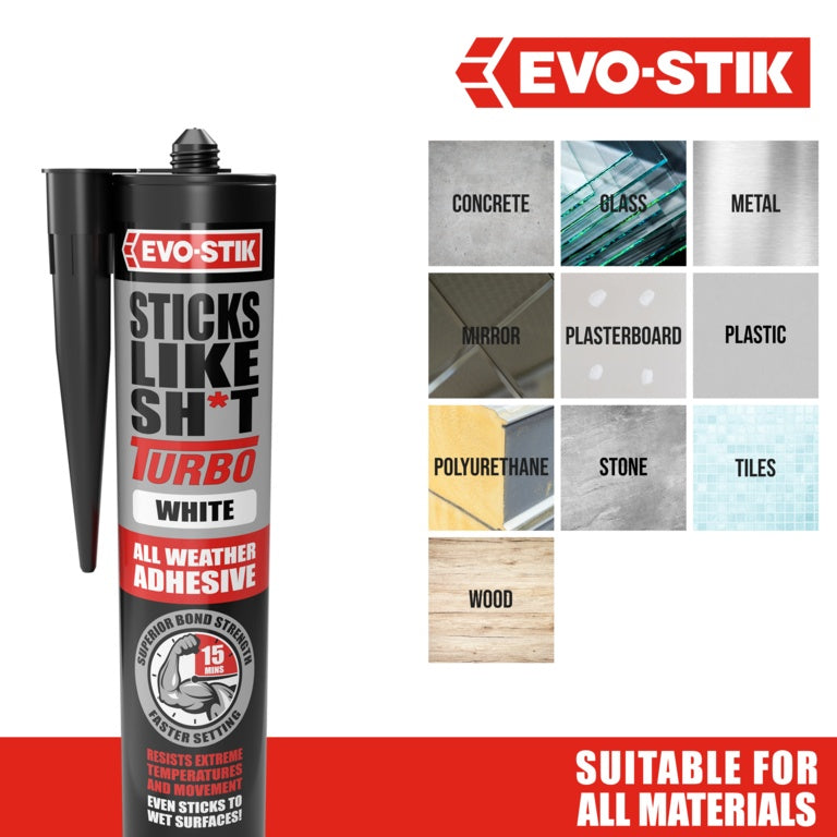 Evo Stik Sticks Like Sh*T Turbo White 290ml