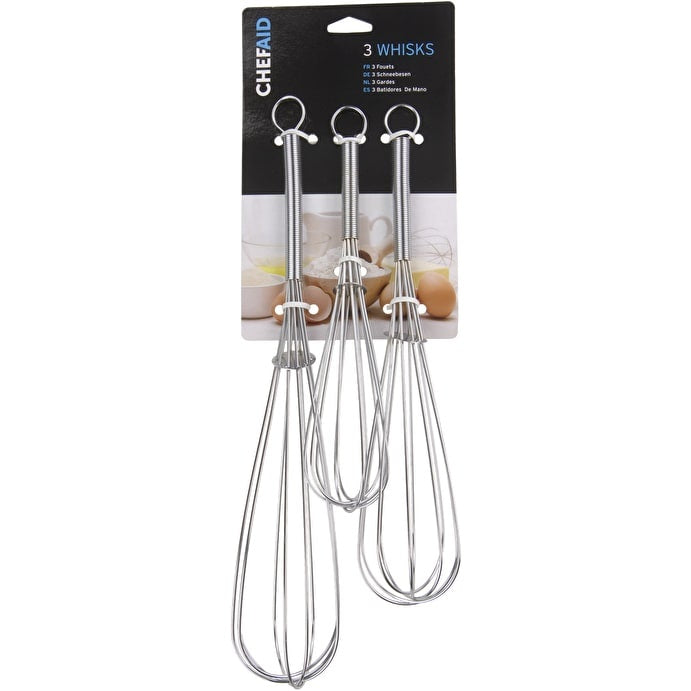 Chef Aid Whisks (Set Of 3) 20.5cm/22.9cm/25.5cm