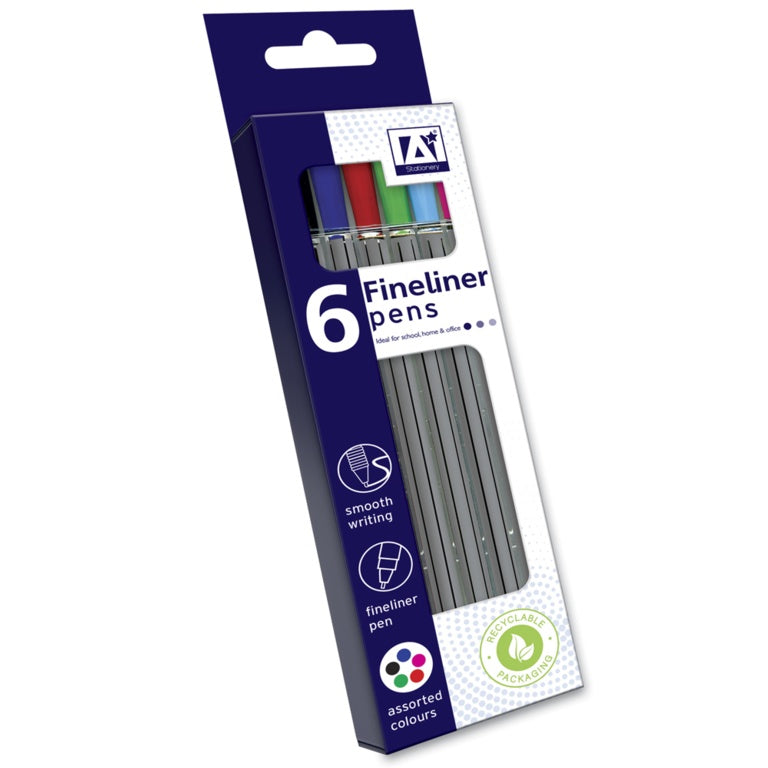 A Star Fineliners Pack 8 Assorted