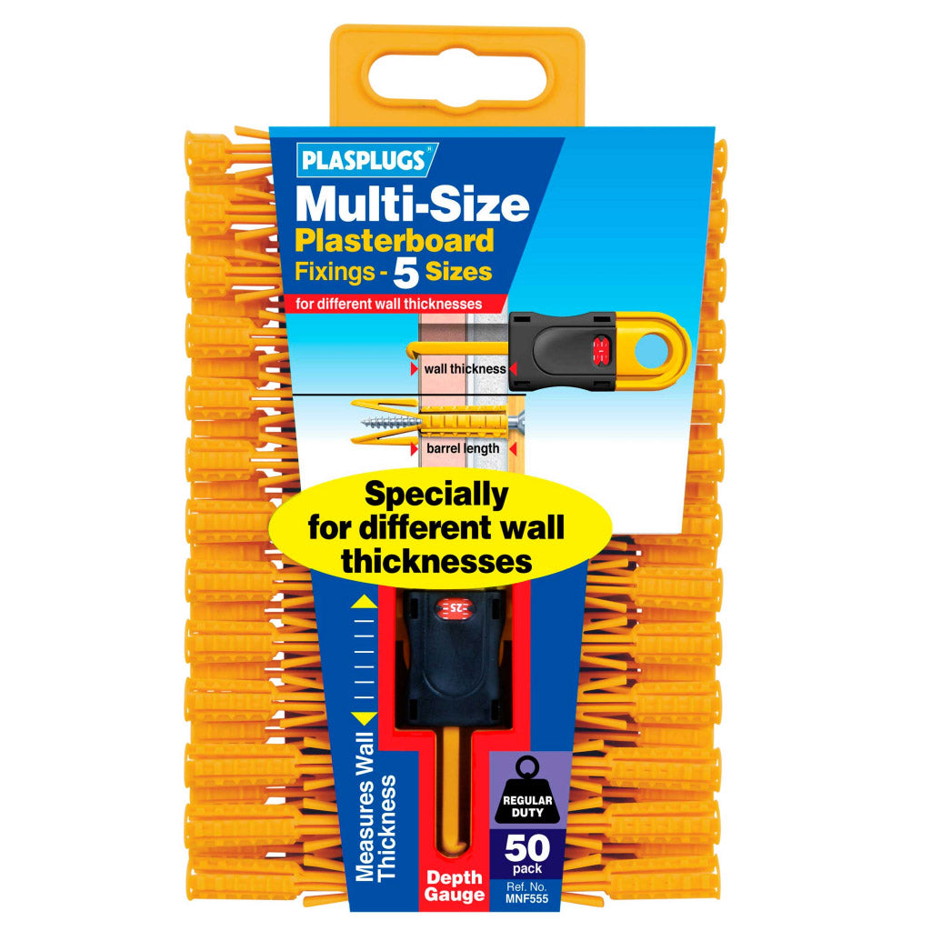 Plasplugs Multi Size Plasterboard Plugs 10 Plugs