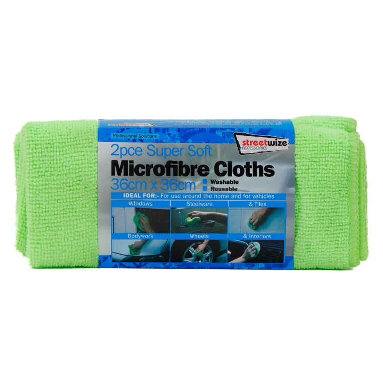 Streetwize Microfibre Glass Towel 2 Piece