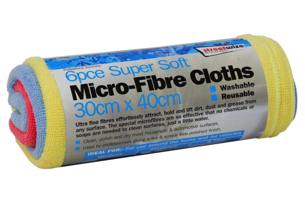 Streetwize Microfibre Towels 6 Pack