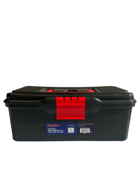 Supa Tool Tool Box With Organiser Lid Twin Pack 13" & 19"