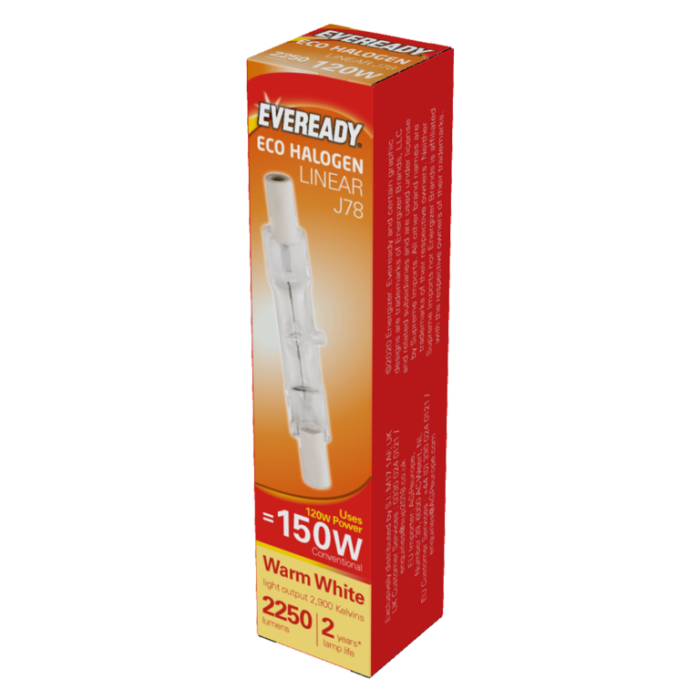 Eveready Eco Halogen Linear 220 240v 78mm Boxed 120w