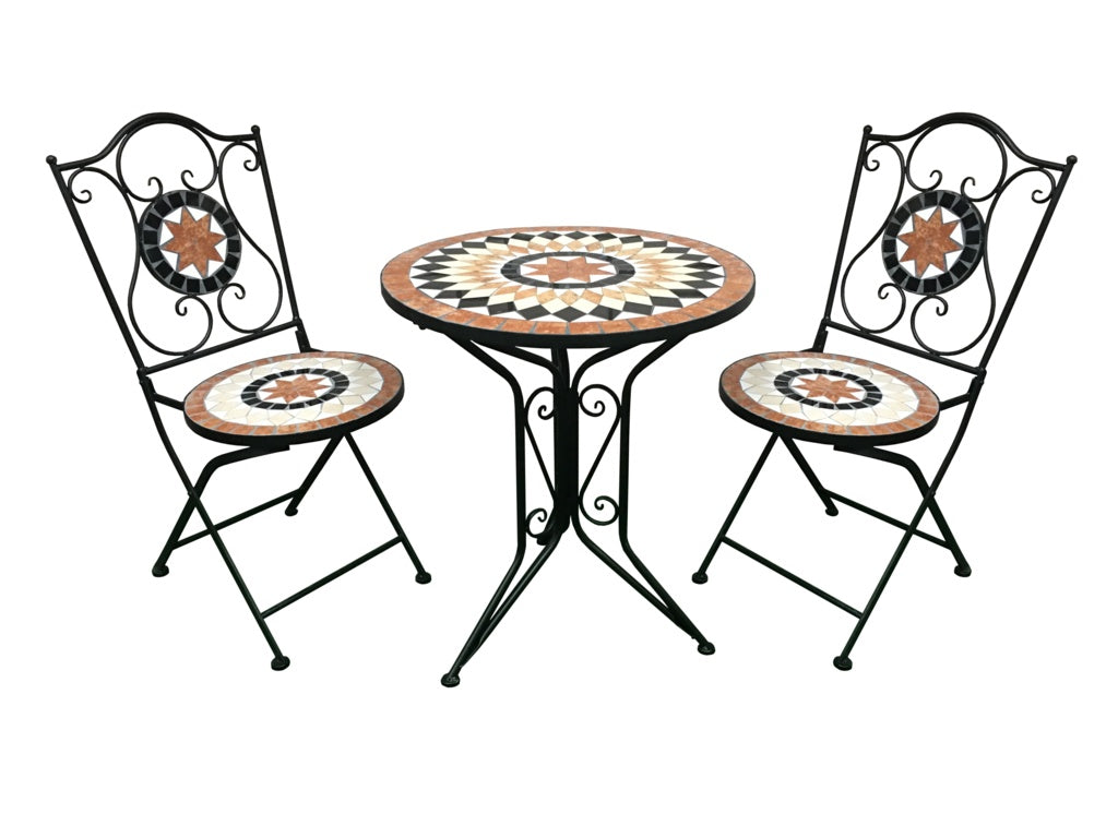 Supa Garden Mosaic Bistro Set Burnt Orange
