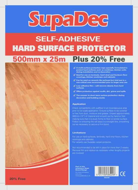 Supa Dec Hard Floor Protector Film Plus 20% Extra 500x25