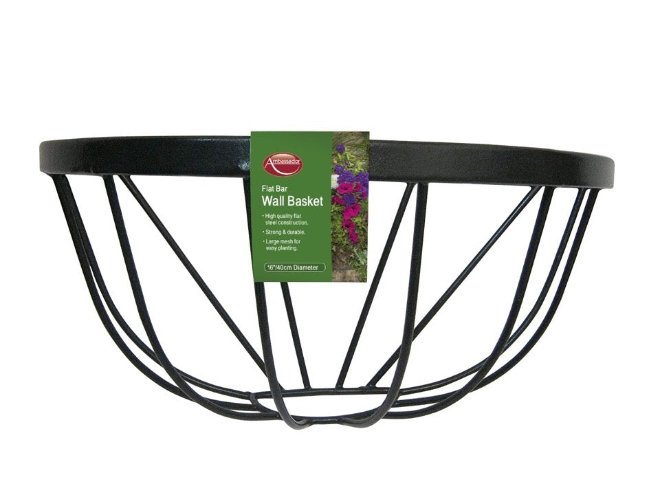 Ambassador Flat Bar Wall Basket 16"