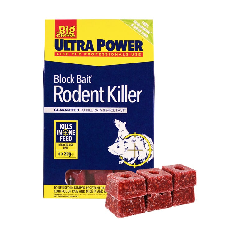 The Big Cheese Ultra Power Block Bait Rat Killer�� Station Refills 6 X 20g Blocks