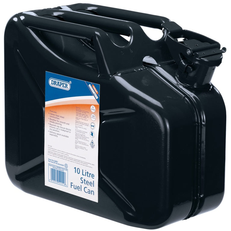 Draper Steel Fuel Can Black 10 L
