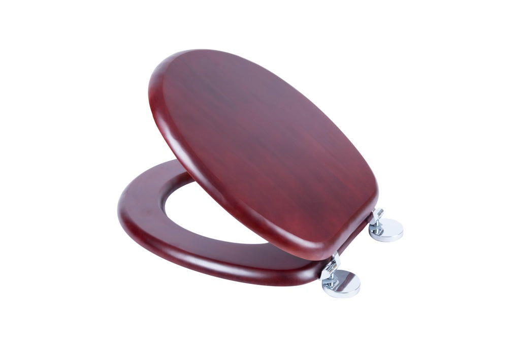 Croydex Flexi Fix Toilet Seat Davos Mahogany