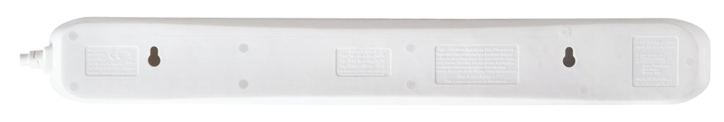 Masterplug 6 Gang Surge Extension Lead With 2 Us Bs 2m