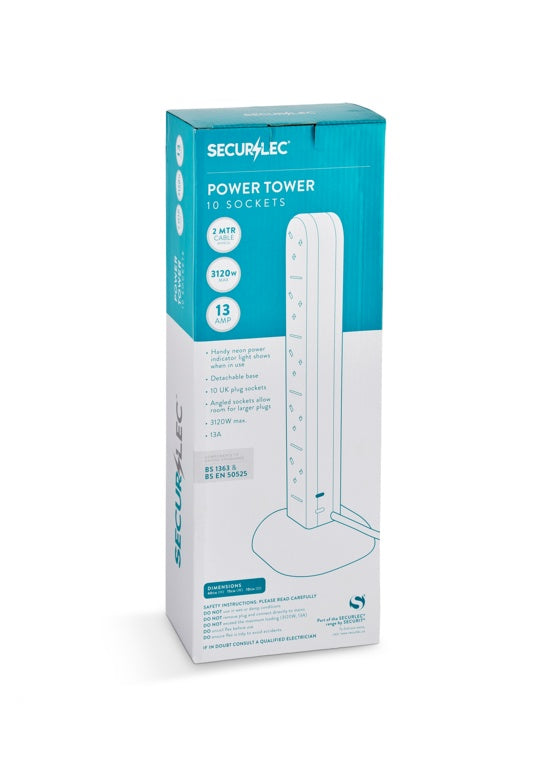 Securlec 10 Way Extension Lead 1m White