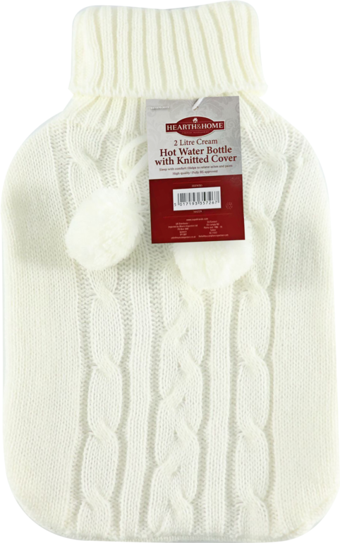 Hearth & Home 2 L Hot Water Bottle With Cover White