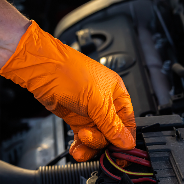 Aurelia Ignite Heavy Duty Orange Powder Free Nitrile Gloves