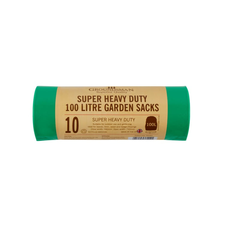 Groundsman Super Heavy Duty Garden Sacks 100 L Roll Of 10