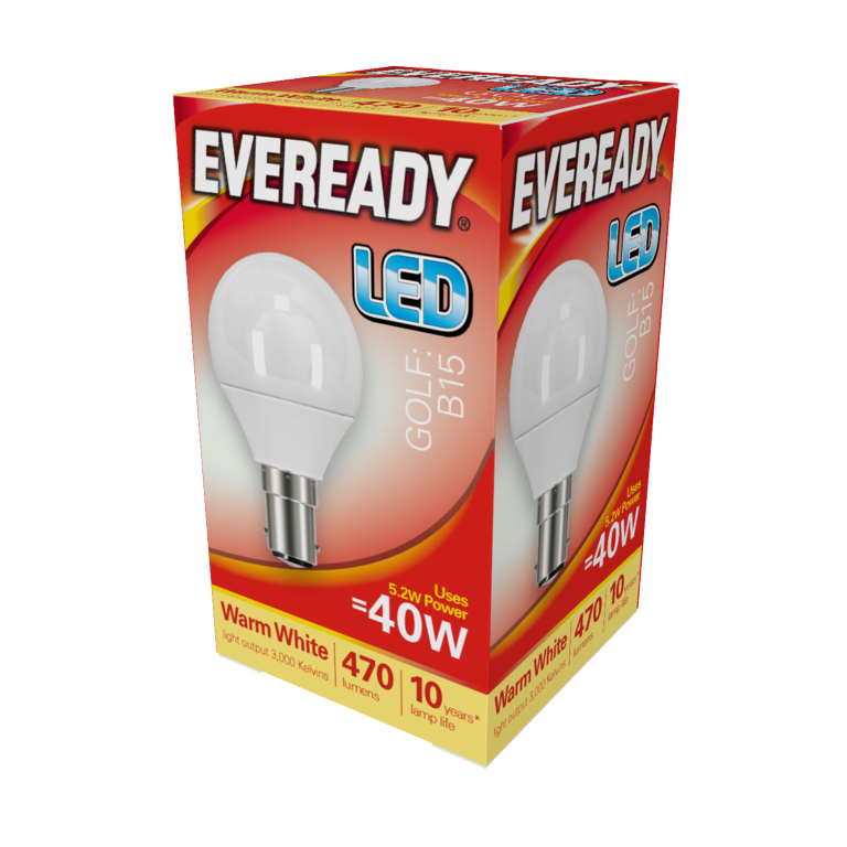 Eveready Led Golf 6w 470lm Warm White 3000k B15