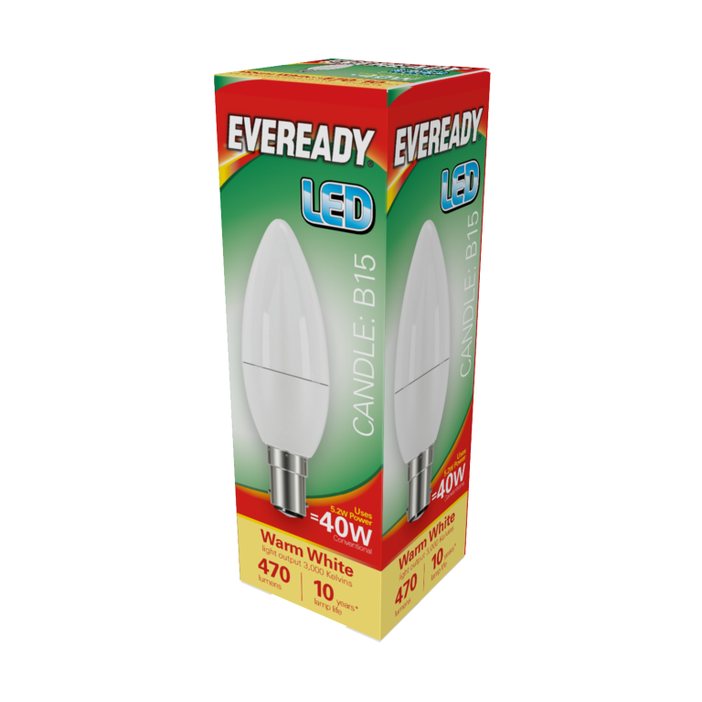 Eveready Led Candle 6 W 470lm Warm White 3000k B15