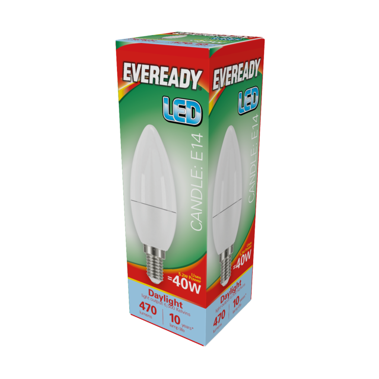 Eveready Led Candle 6 W 480lm Daylight 6500k E14