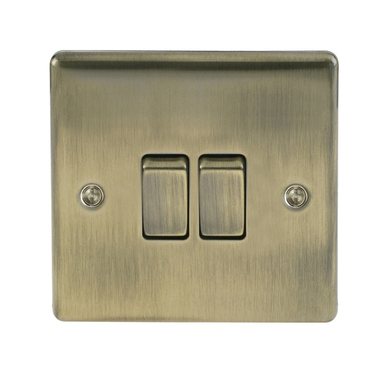 Bg 2 Gang Switch Antique Brass