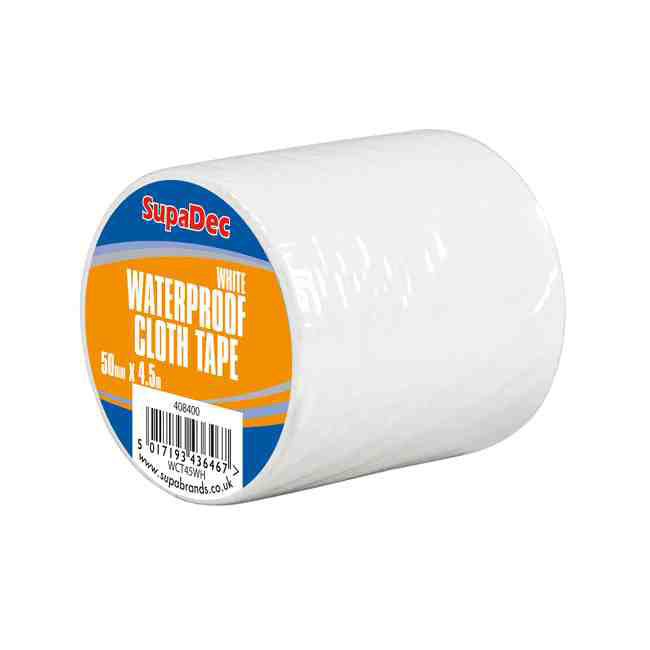 Supa Dec Waterproof Cloth Tape 48mm X 4.5m White