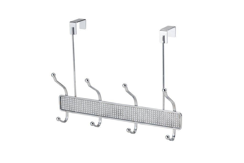 Blue Canyon Diamante 4 Hook Over Door Silver