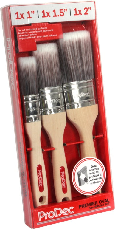 Pro Dec Premier Oval Brush Set 3 Piece