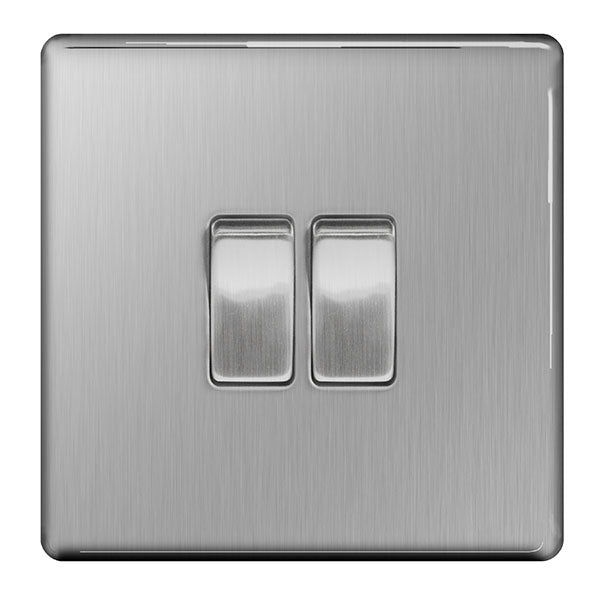 Bg Light Switch 10ax Plate 2 Switch 2way