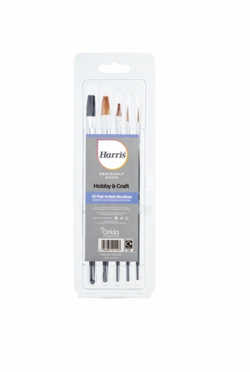 Harris Seriously Good Flat Artist Paint Brushes Pack 10