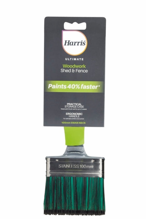 Harris Ultimate Shed Fence Swanneck Paint Brush 100mm