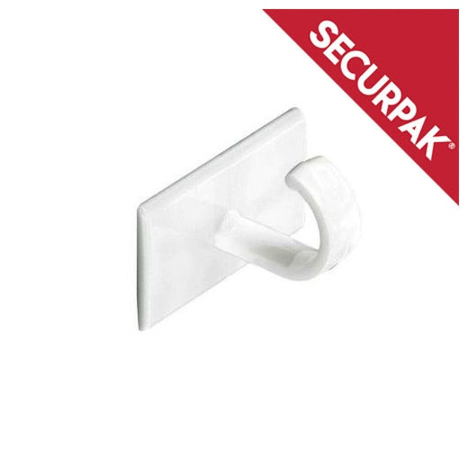 Securpak White Self Adhesive Cup Hook Pack 5