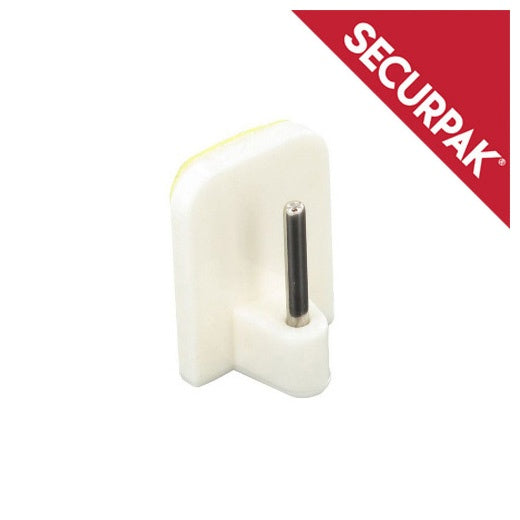 Securpak Self Adhesive Curtain Rod Hook White Pack 2