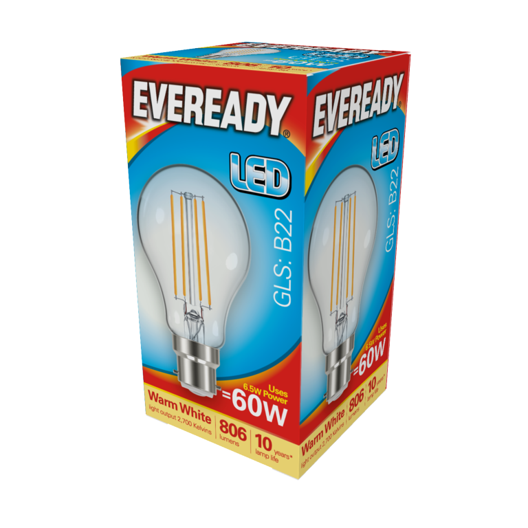 Eveready Led Filament Gls B22 806 Lm Bc 6.5 W 27000 K