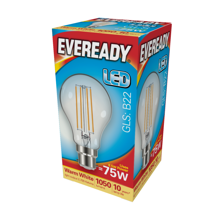 Eveready Led Filament Gls B22 1050 Lm Bc 8.5 W 27000 K