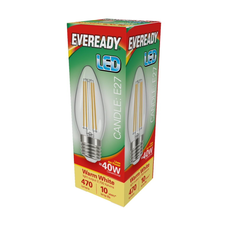 Eveready Led Filament Candle 470 Lm E27 Es 4 W 27000 K