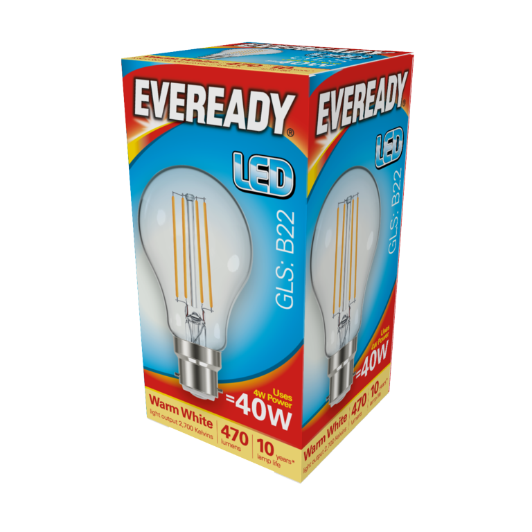 Eveready Led Filament Gls B22 470 Lm Bc 4 W 27000 K