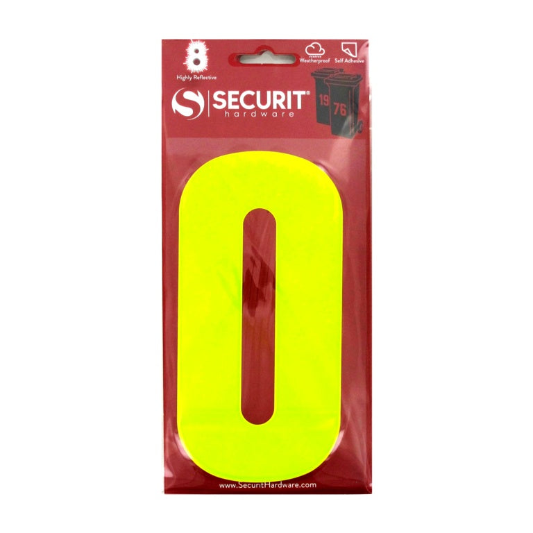 Securit Hi Vis Self Adhesive Wheelie Bin Numbers No 9 160mm