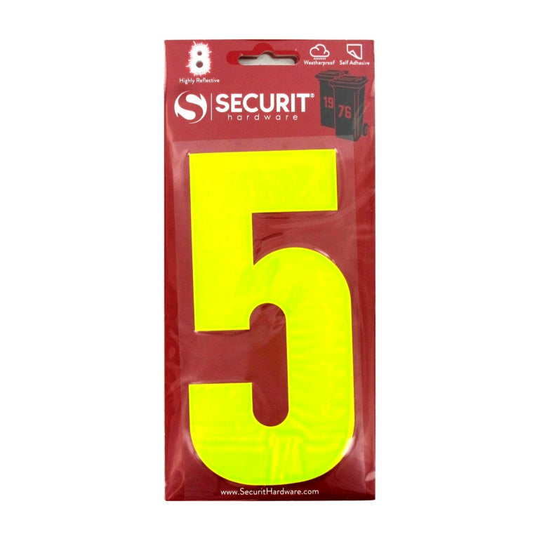 Securit Hi Vis Self Adhesive Wheelie Bin Numbers No 9 160mm