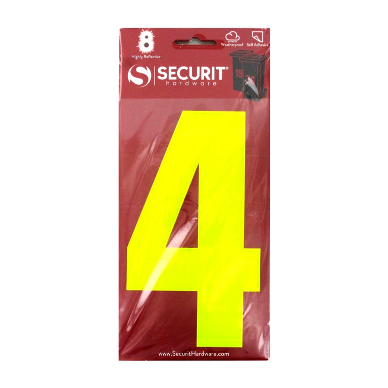 Securit Hi Vis Self Adhesive Wheelie Bin Numbers No 9 160mm