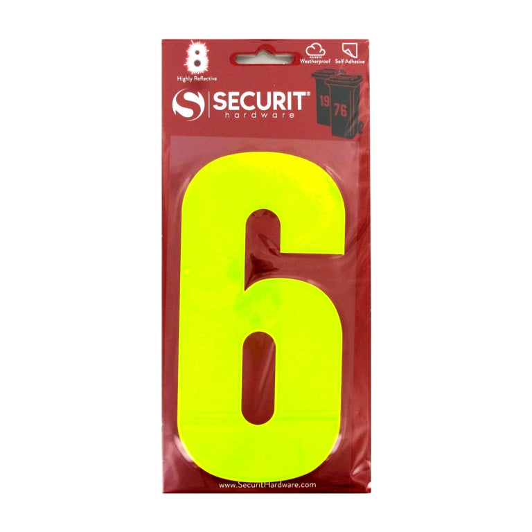 Securit Hi Vis Self Adhesive Wheelie Bin Numbers No 9 160mm