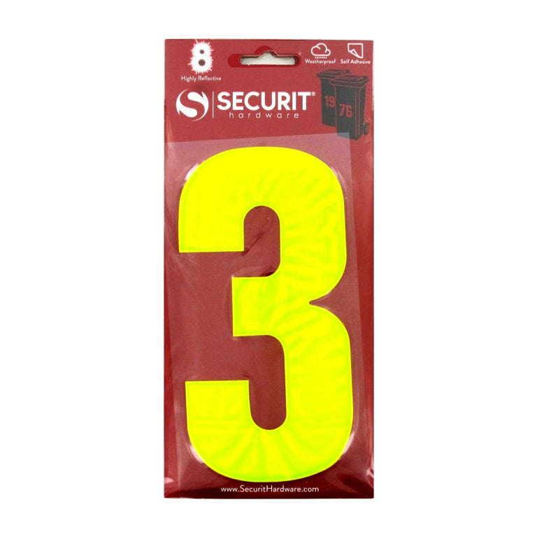 Securit Hi Vis Self Adhesive Wheelie Bin Numbers No 9 160mm